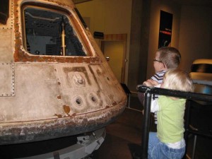 Nick and Sally take a look at the Skylab 3 Apollo capsule